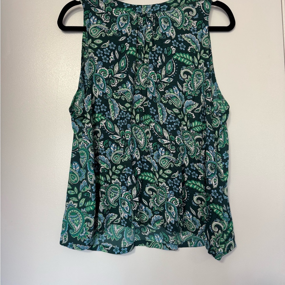 LOFT Teal and Blue Paisley Blouse - Picture 4 of 4